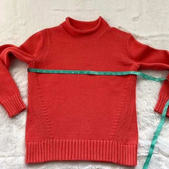 J. Crew Always Vintage 1988 Coral Pink Roll Neck Knit Pullover Sweater - Picture 2 of 6